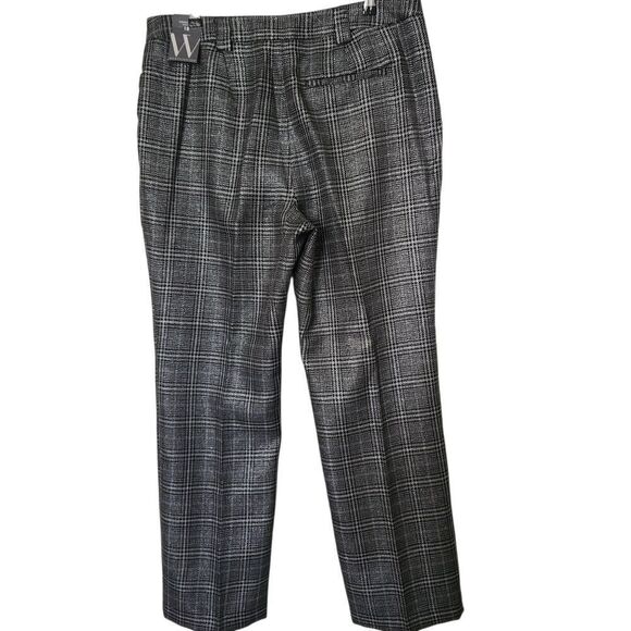 Worthington Womens Metallic Plaid Trousers Straight Leg Size 18 - Picture 2 of 9